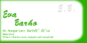 eva barho business card